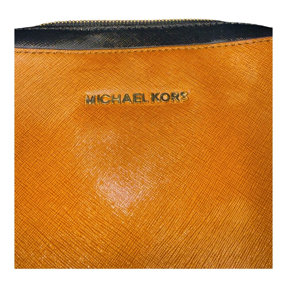 Michael Kors Jet Set Item East West Chain Crossbody Bag Jasmine Yellow/Brown - Picture 3 of 8